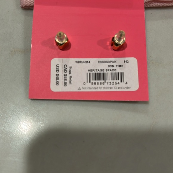 kate spade Pink Heritage Spade Small Heart Studs/NWT - Picture 11 of 11